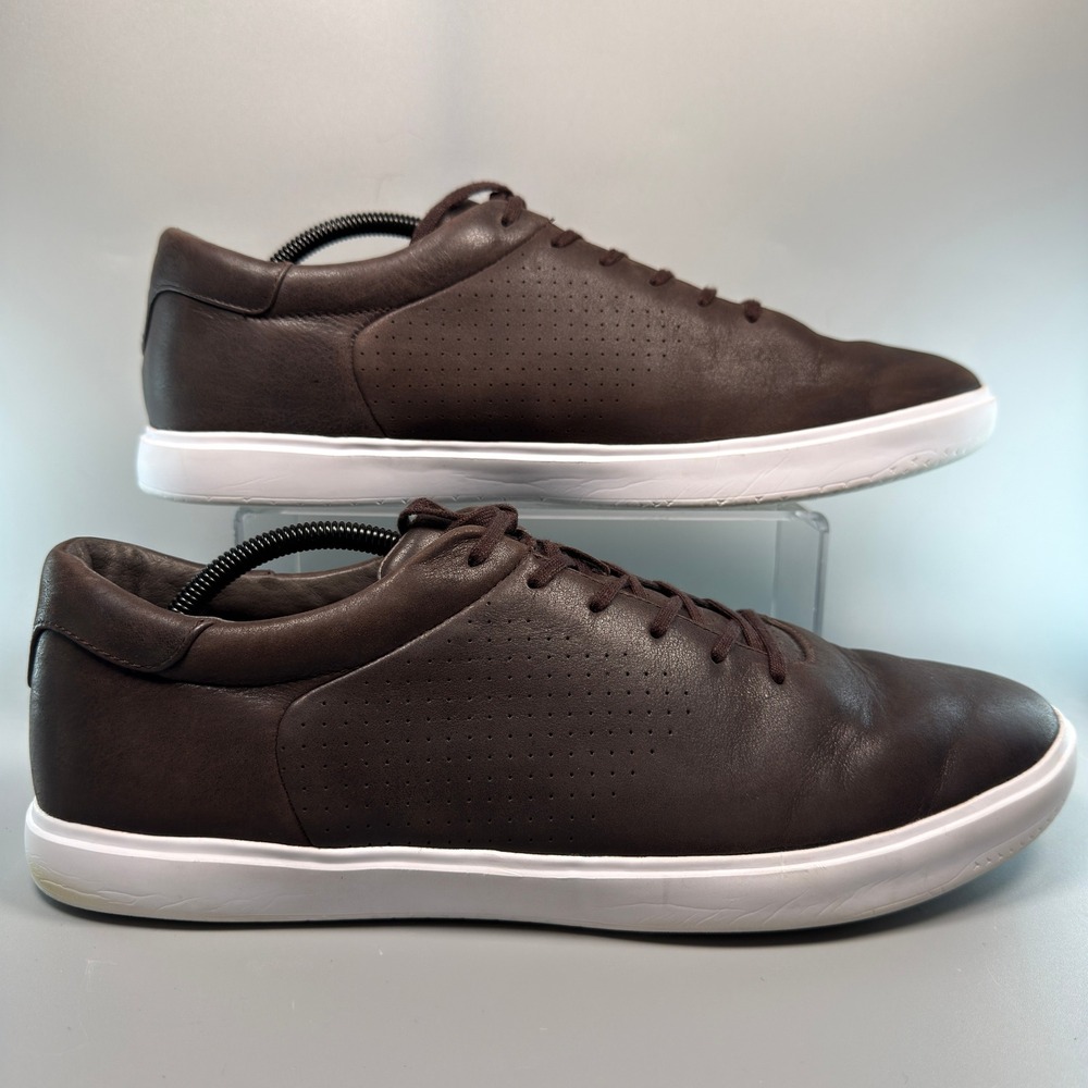 Travis Mathew Cuater Phenom Men 13 Dress Golf Sneaker Brown Leather Lace Shoe Lo